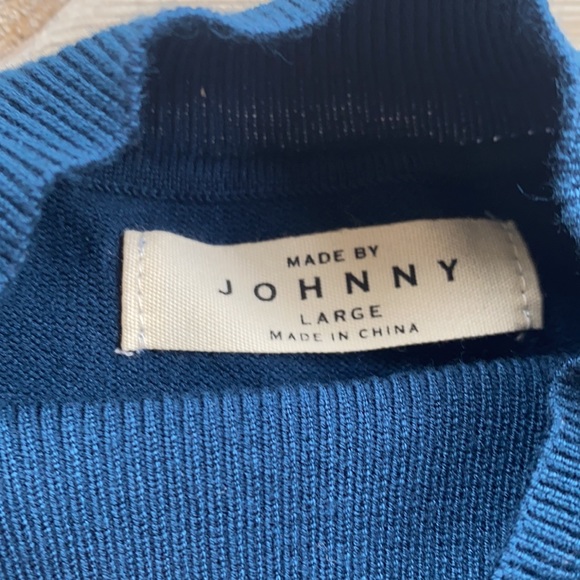 Johnny- Blue Sweater/ Mid Turtle Neck Shirt - Picture 5 of 5